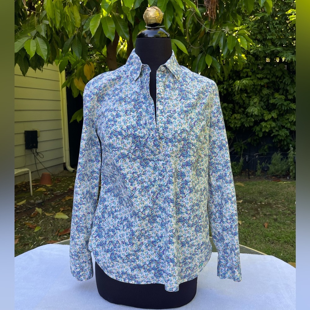 Talbots Blue Floral Women's Top